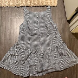 Target Gingham Button-Front Sleeveless Sundress in Black & White